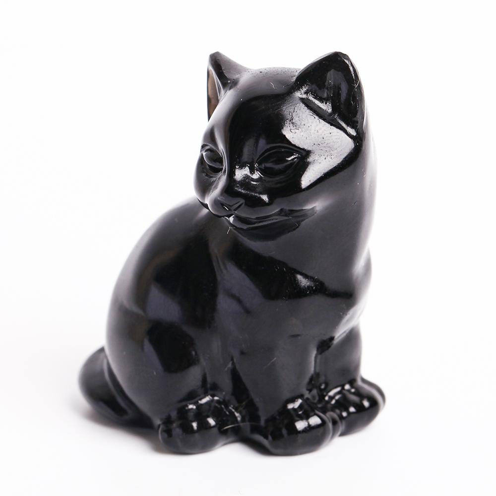 Black Obsidian Crystal Carving Cat Wholesale Crystals USA