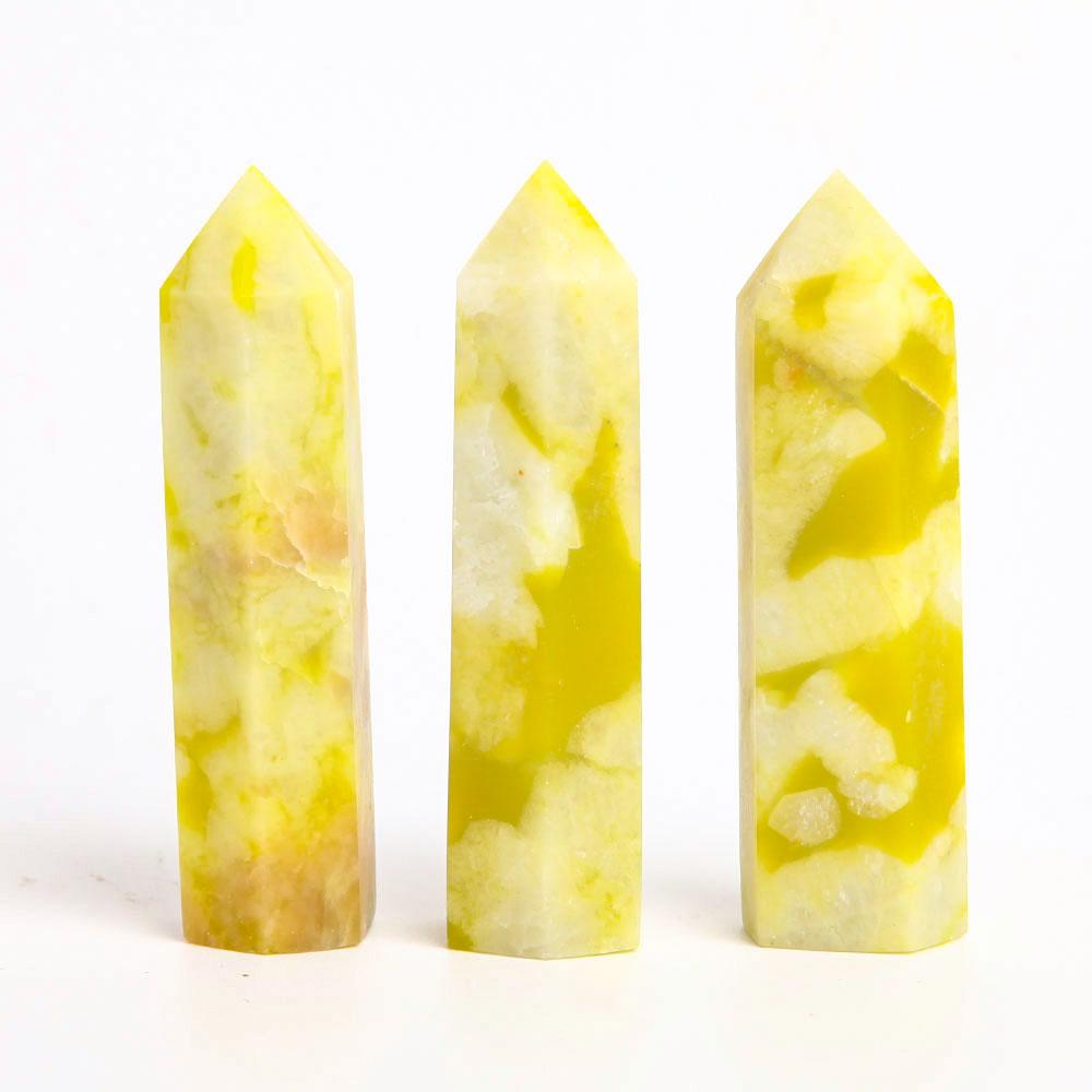 Set of 3 Serpentine Crystal Points Wholesale Crystals USA
