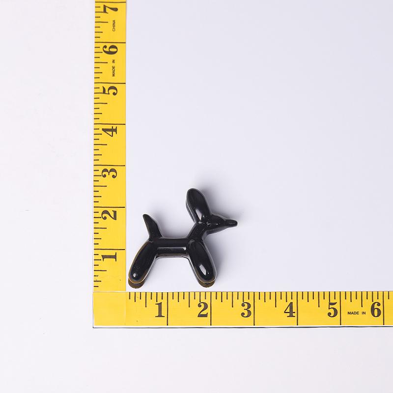 2.5" Black Obsidian Balloon Dog Crystal Carvings Wholesale Crystals USA