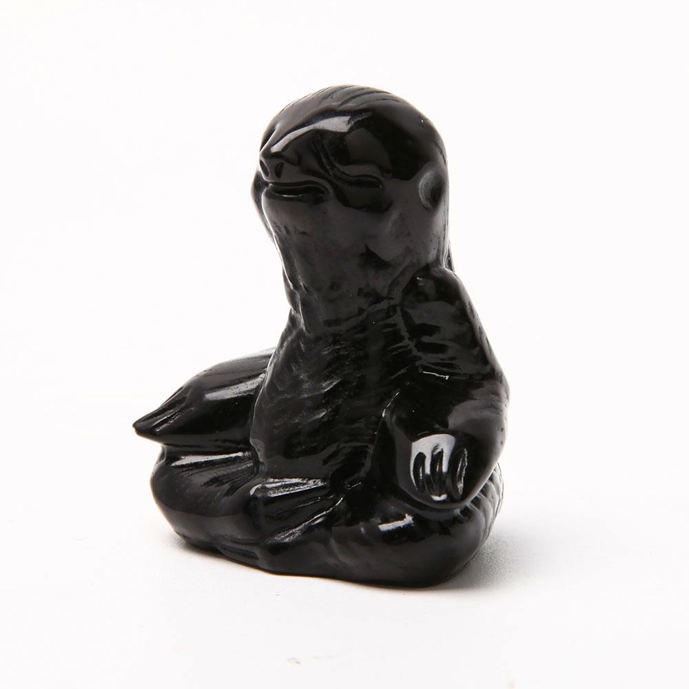 Black Obsidian Hand Carved Sloth Wholesale Crystals USA