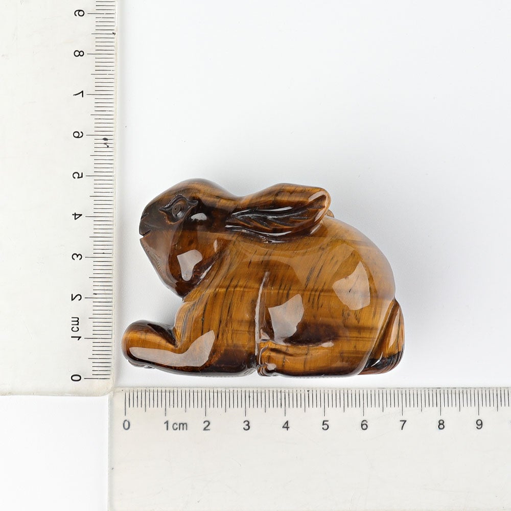 2.4" Tiger's Eye Rabbit Crystal Carving Wholesale Crystals USA