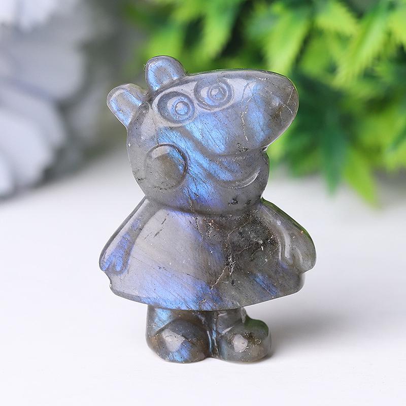 1.8" Peppa Pig Crystal Carvings Wholesale Crystals USA