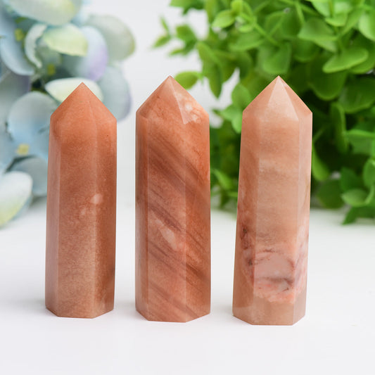 2.5"-4.0" Red Flower Agate Crystal Point Bulk Wholesale  Crystals USA