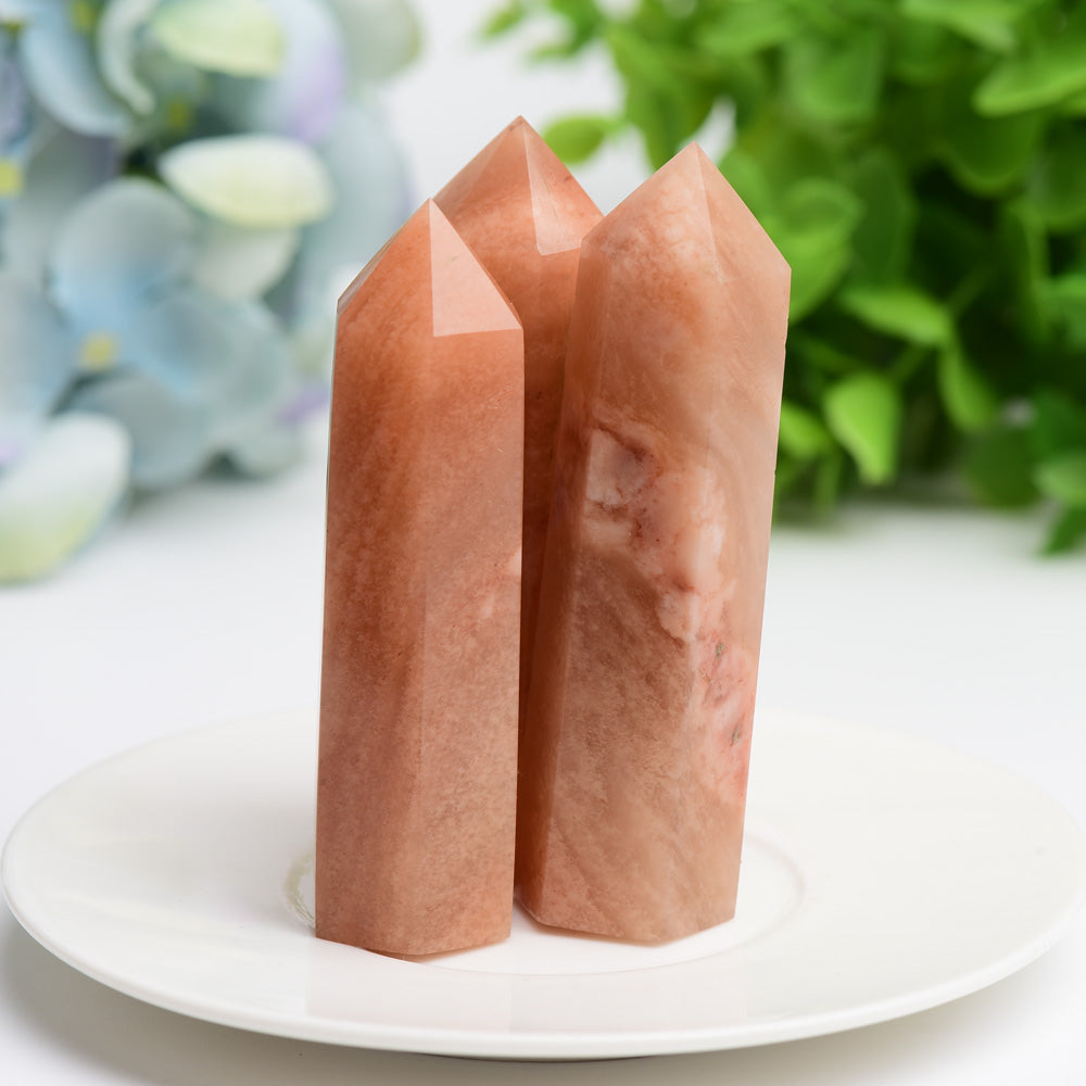 2.5"-4.0" Red Flower Agate Crystal Point Bulk Wholesale Crystals USA