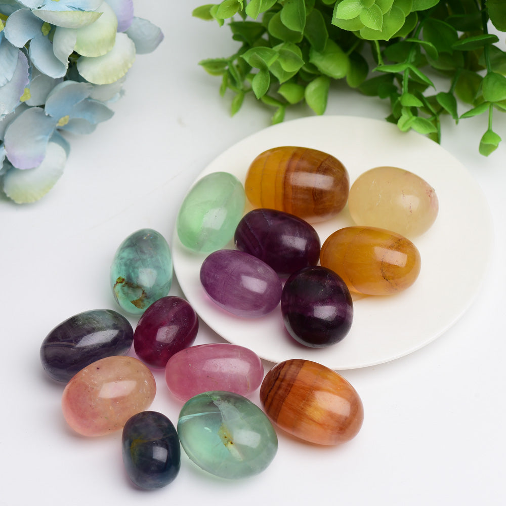 30-40mm Mixed Fluorite Tumbles Bag Bulk Wholesale Crystals USA