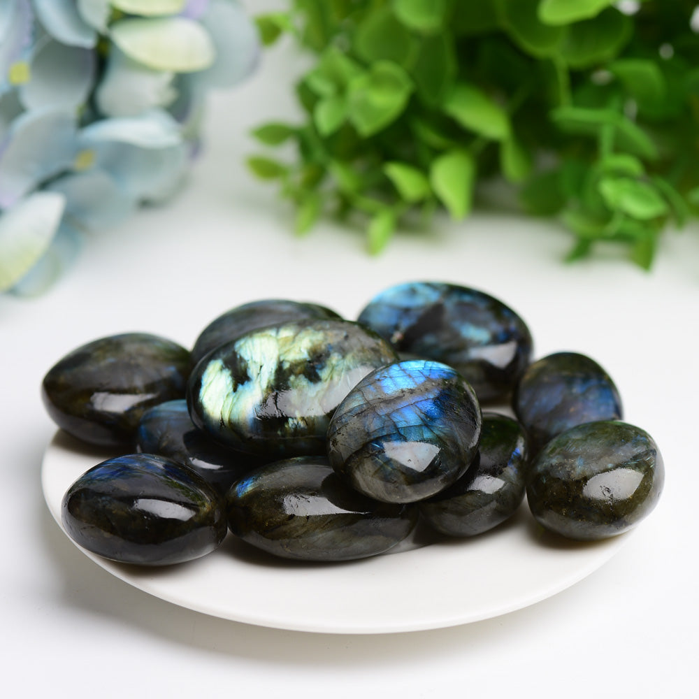 1.2"-2.0" Labradorite Palm Stone Bulk Wholesale Crystals USA