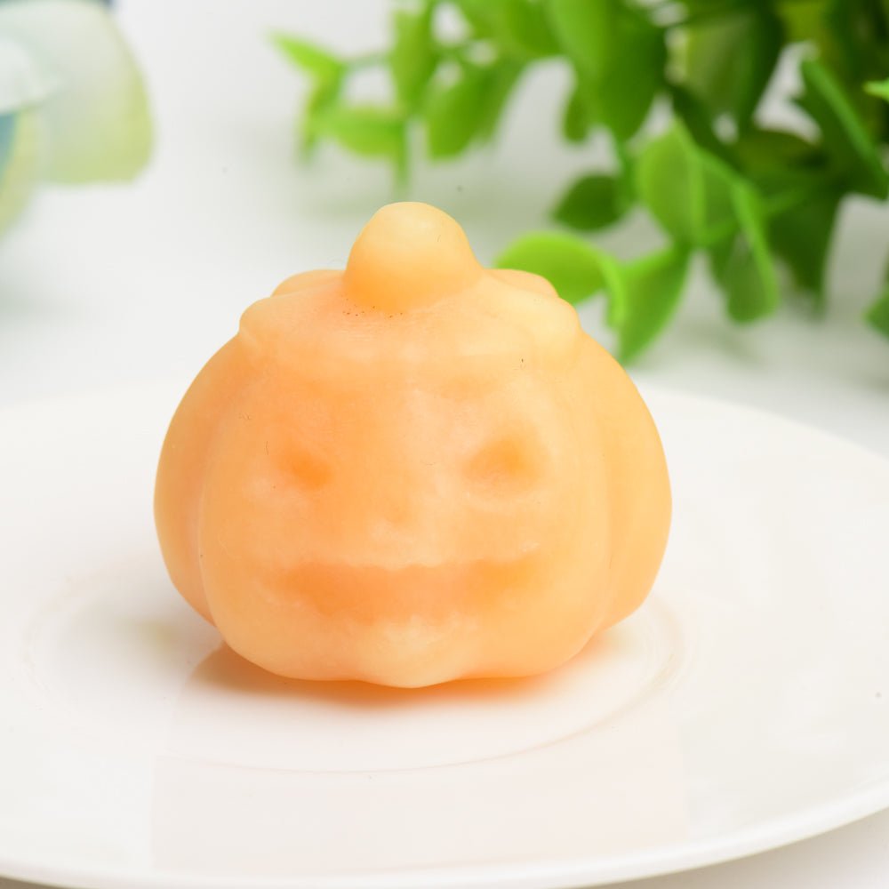 1.7" Mixed Crystal Pumpkin Carving for Halloween Decor Bulk Wholesale Crystals USA