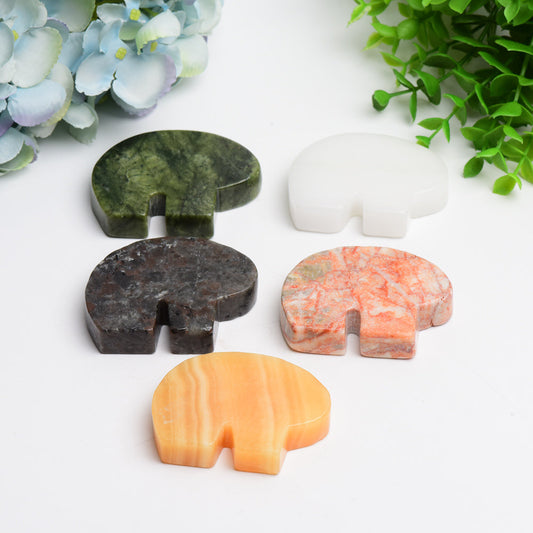 2.8" Mixed Crystal Bear Zuni Crystal Carving Bulk Wholesale  Crystals USA