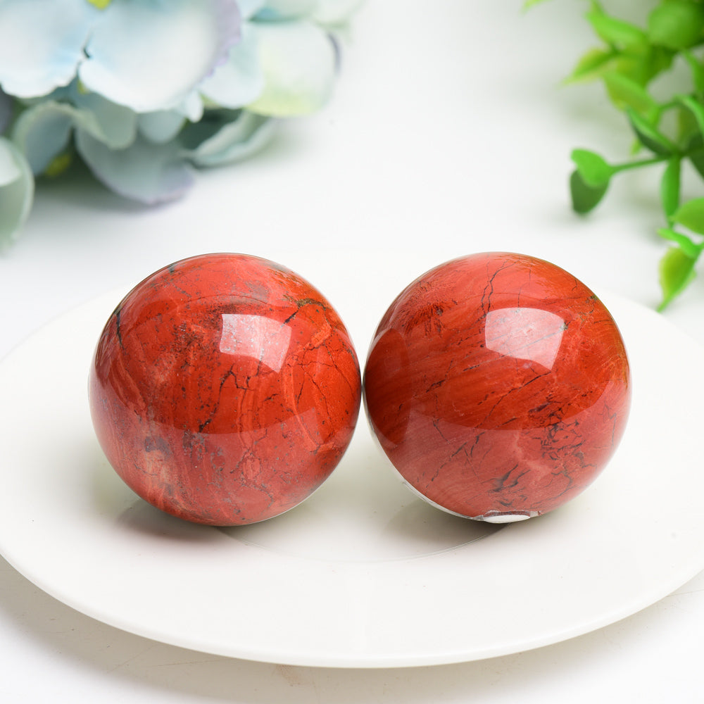 1.5" Red Jasper Howlite Poke Ball Crystal Sphere Bulk Wholeslae Crystals USA