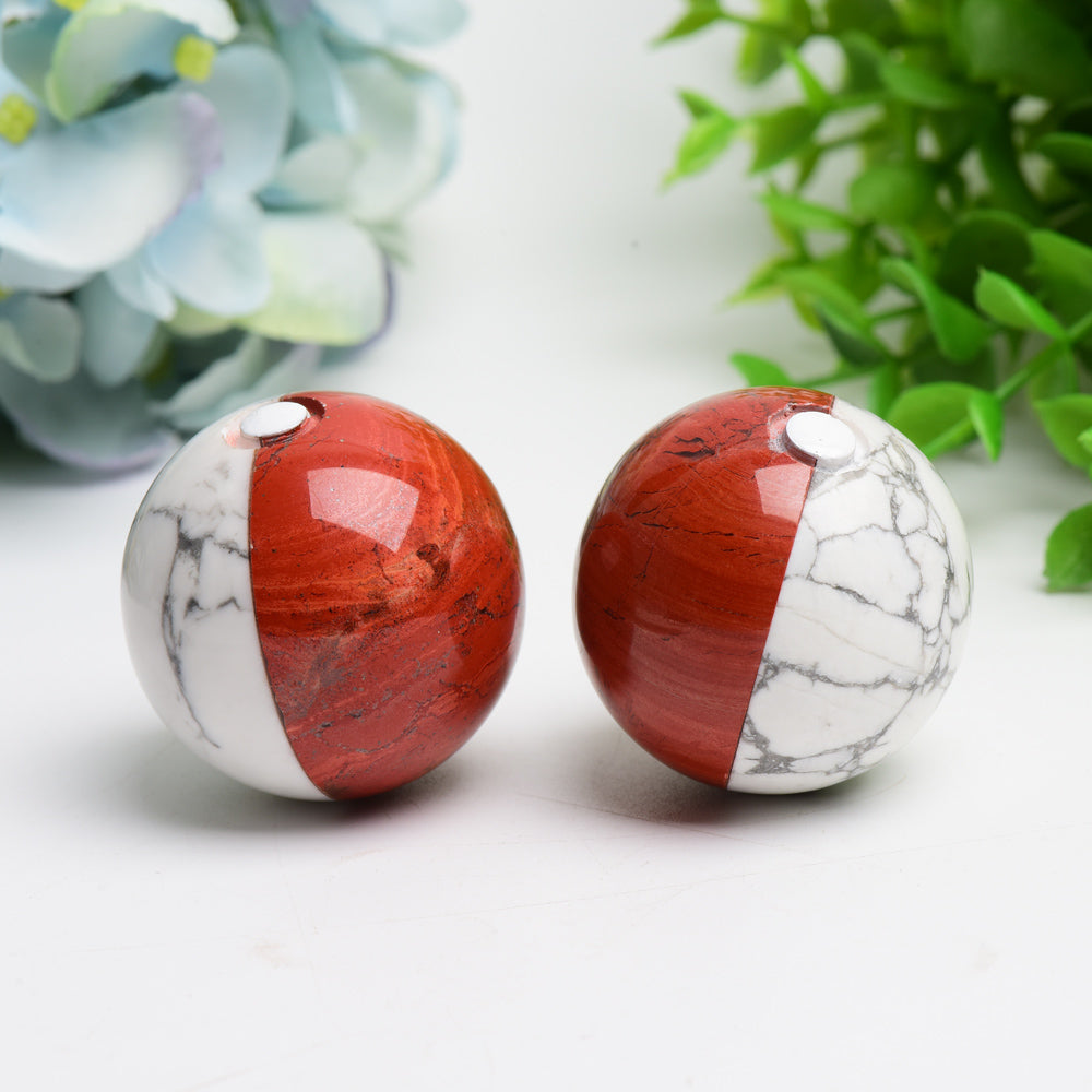 1.5" Red Jasper Howlite Poke Ball Crystal Sphere Bulk Wholeslae Crystals USA