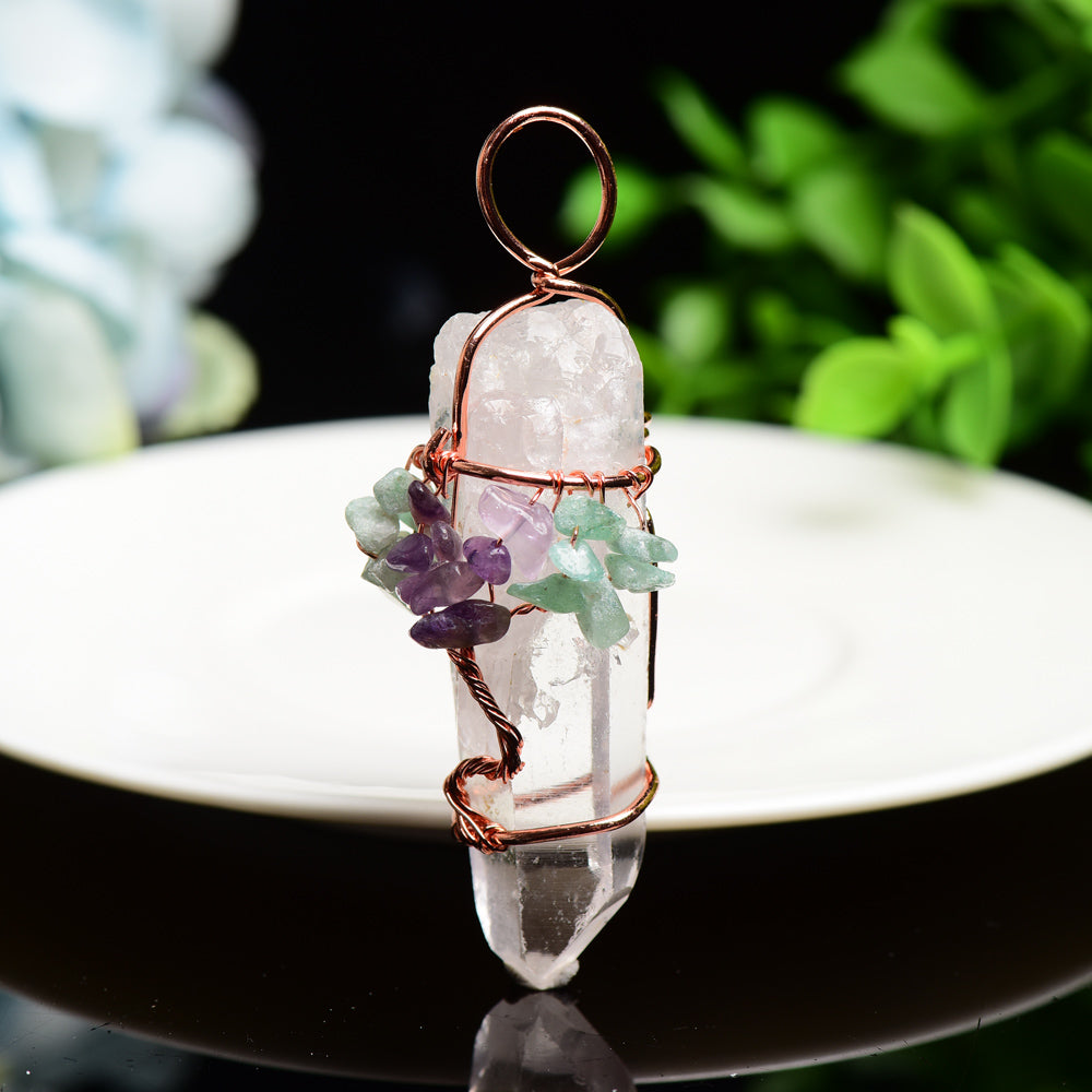 Clear Quartz Life Tree Crystal Pendant Bulk Wholesale Crystals USA