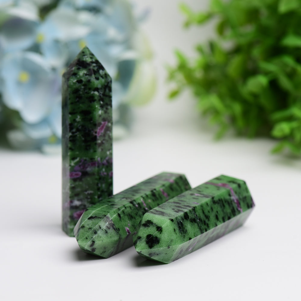 2.5"-4.0" Ruby In Zoisite Crystal Point Wholesale Crystals USA