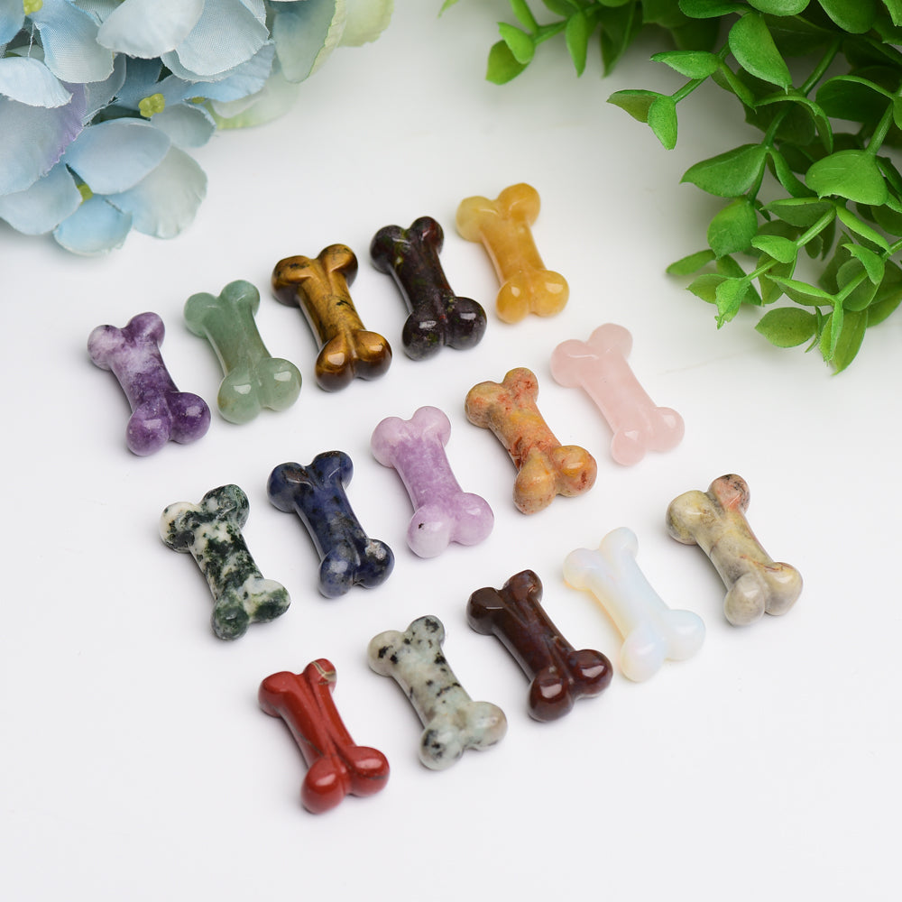 1.0" Mixed Crystal Mini Bones Crystal Carving for Jewelry DIY Wholesale Crystals USA