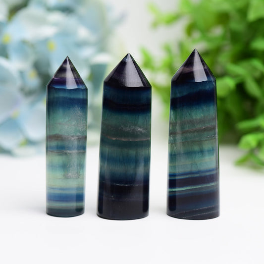 2.5"-3.5" Rainbow Fluorite Crystal Point Wholesale Crystals USA