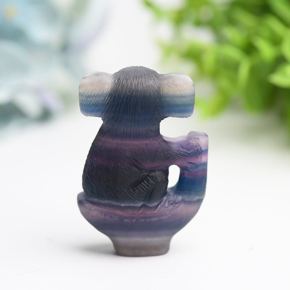 2.4" Rainbow Fluorite Koala Crystal Carving Bulk Wholesale Crystals USA