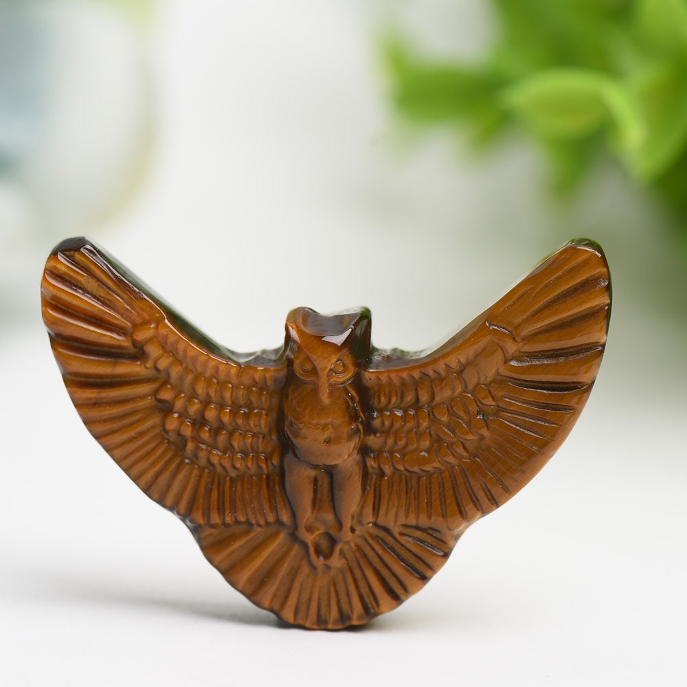 1.8" Yellow Tiger's Eye Flying Owl Bulk Wholesale Wholesale Crystals USA