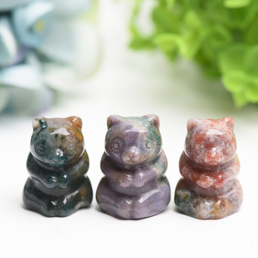 1.35" Ocean Jasper Bear Crystal Carving Bulk Wholesale Wholesale Crystals USA