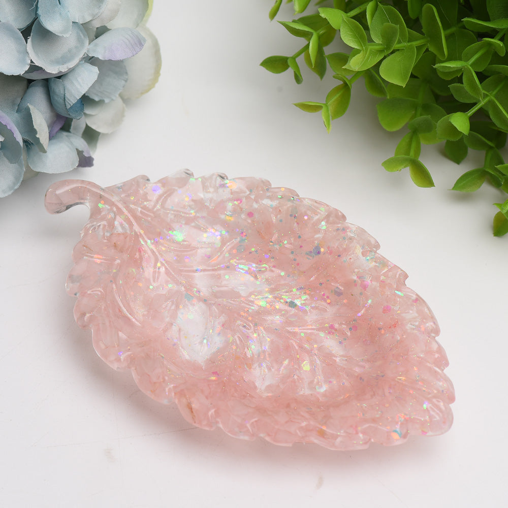 6.0" Resin Leaf Shape Plate Bulk Wholesale Wholesale Crystals USA