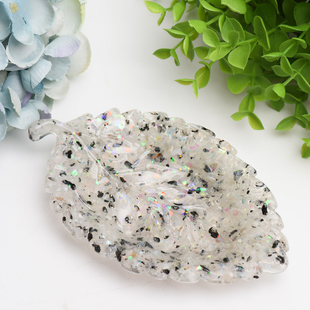 6.0" Resin Leaf Shape Plate Bulk Wholesale Wholesale Crystals USA