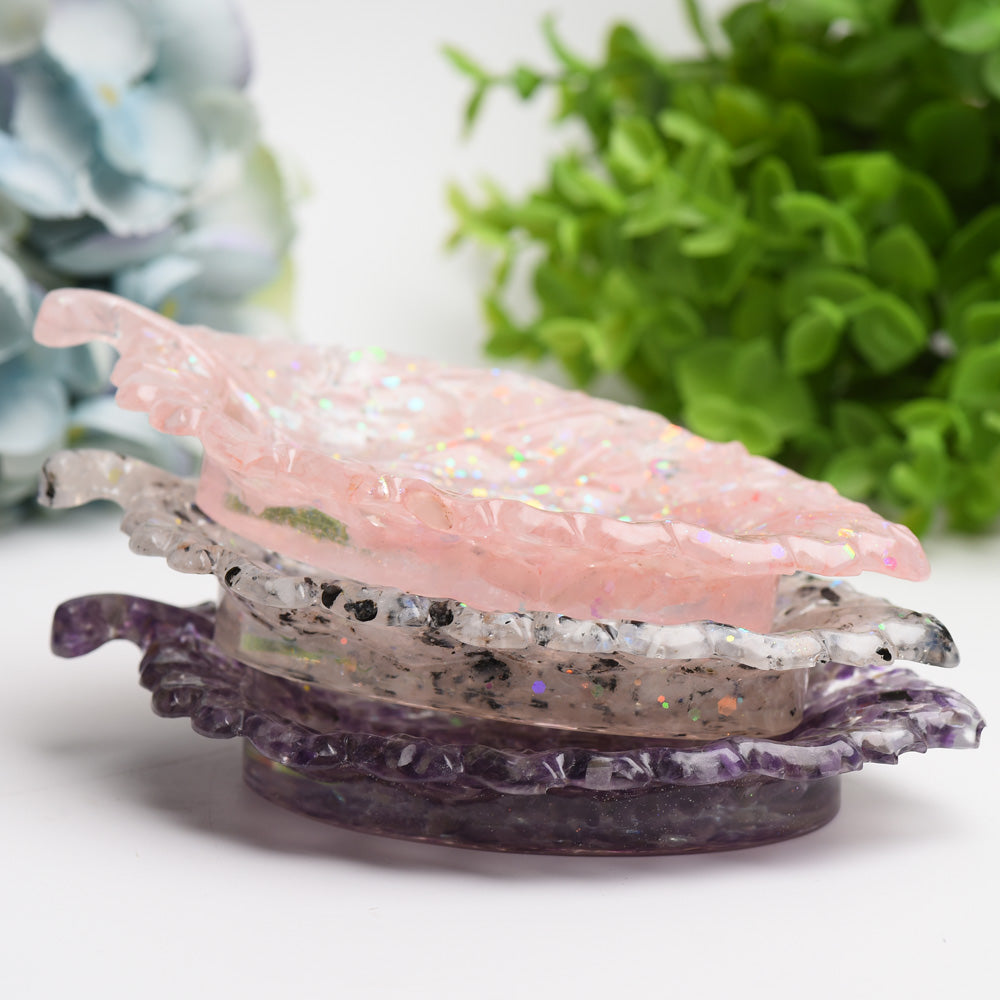 6.0" Resin Leaf Shape Plate Bulk Wholesale Wholesale Crystals USA
