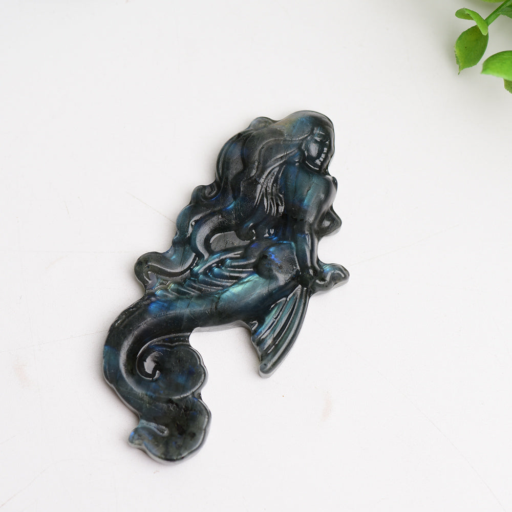 3.3" Labradorite Mermaid Crystal Carving Bulk Wholesale Crystals USA