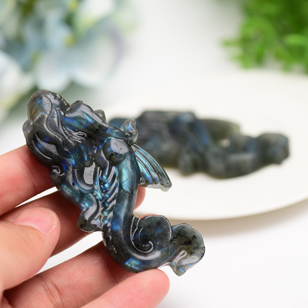 3.3" Labradorite Mermaid Crystal Carving Bulk Wholesale Crystals USA