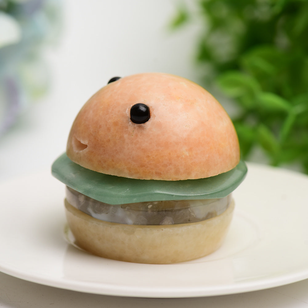 2.0" Clacite Green Aventurine Hamburger Carving Bulk Wholesale Crystals USA