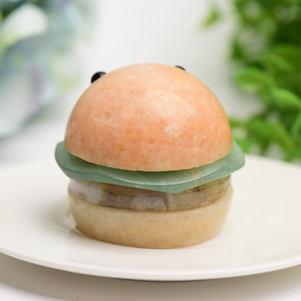 2.0" Clacite Green Aventurine Hamburger Carving Bulk Wholesale Crystals USA