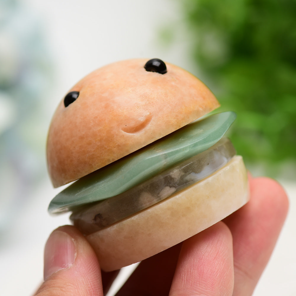 2.0" Clacite Green Aventurine Hamburger Carving Bulk Wholesale Crystals USA