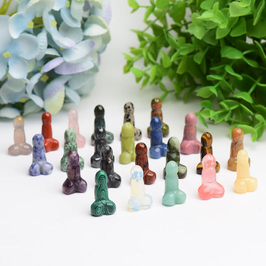 1.1" Mixed Crystal Mini Ding Ding Crystal Carving Bulk Wholesale Wholesale Crystals USA