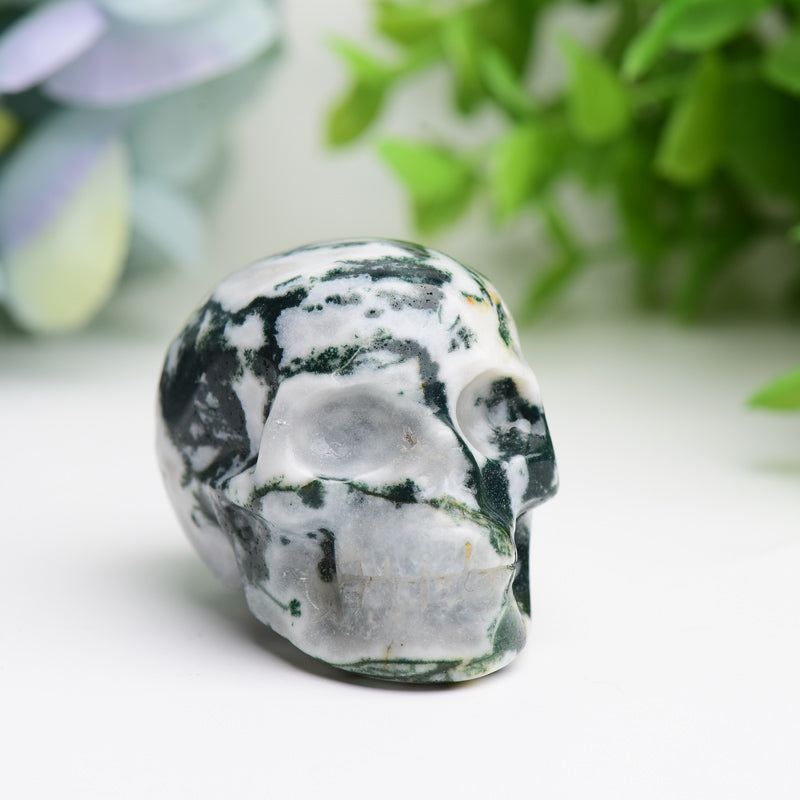 2.0" Moss Agate Crystal Skull Bulk Wholesale Wholesale Crystals USA