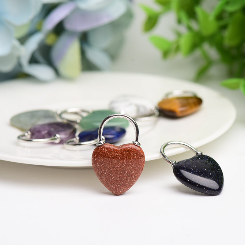 1.2" Mixed Crystal Heart Shape Crystal Pendant Bulk Wholesale Wholesale Crystals USA