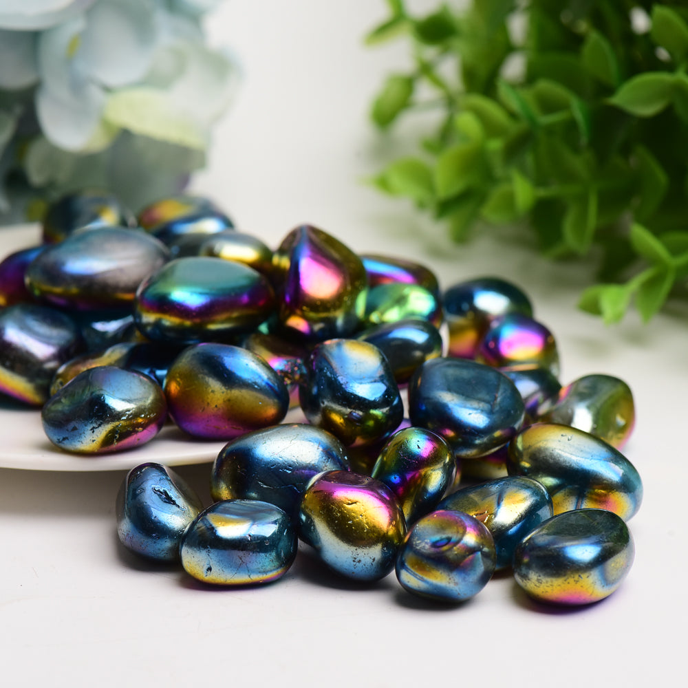 20-30mm Aura Dark Rainbow Crystal Tumbles Bulk Wholesale Crystals USA