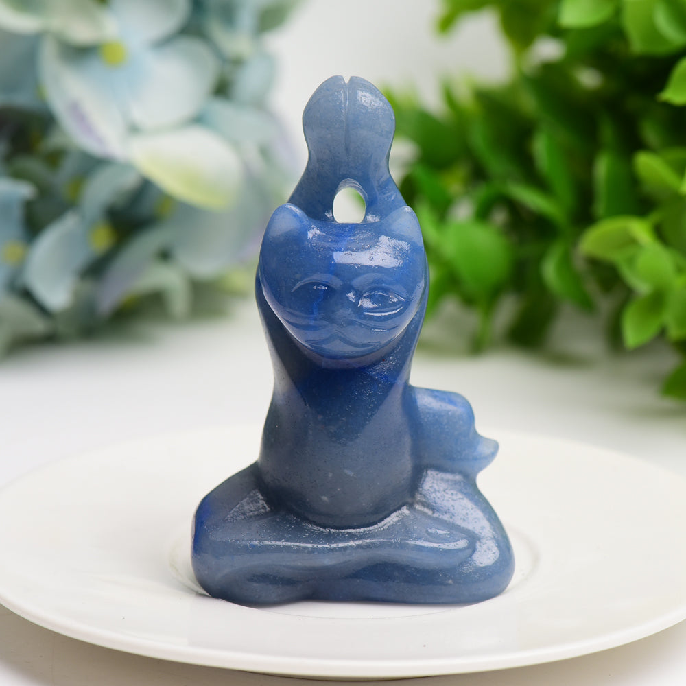 3.0" Mixed Crystal Yoga Cat Crystal Carving Bulk Wholesale Crystals USA