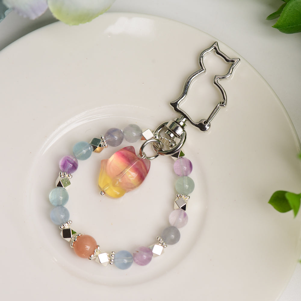 Mixed Crystal Bag Hanging Keychain with Decor Bulk Wholesale Crystals USA