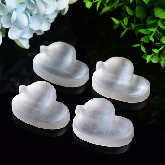 2.6" Duck Shape Selenite Bowl Carving Bulk Wholesale Wholesale Crystals USA