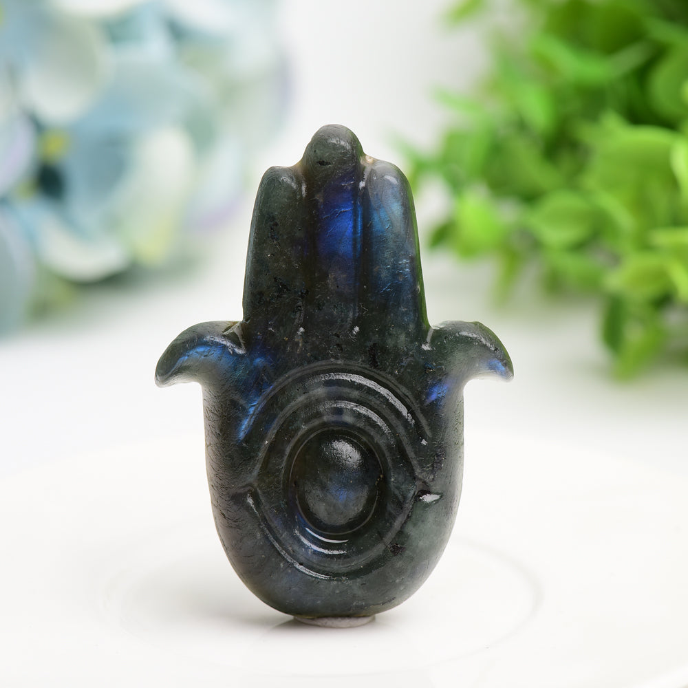 2.5" Labradorite Hand with Eye Cystal Carving Bulk Wholesale Crystals USA