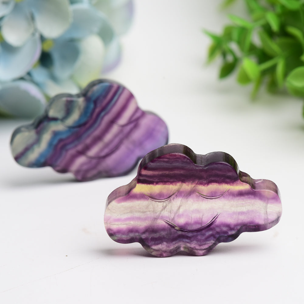 2.3" Rainbow Fluorite Cloud Crystal Carving Bulk Wholesale Crystals USA