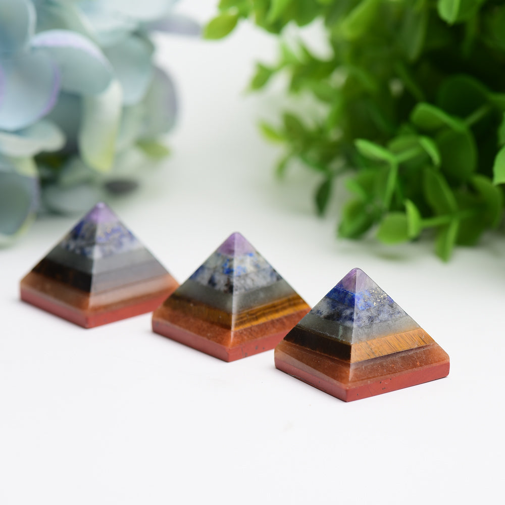 1.0" Chakra Pyramid Crystal Carving Bulk Wholesale Wholesale Crystals USA