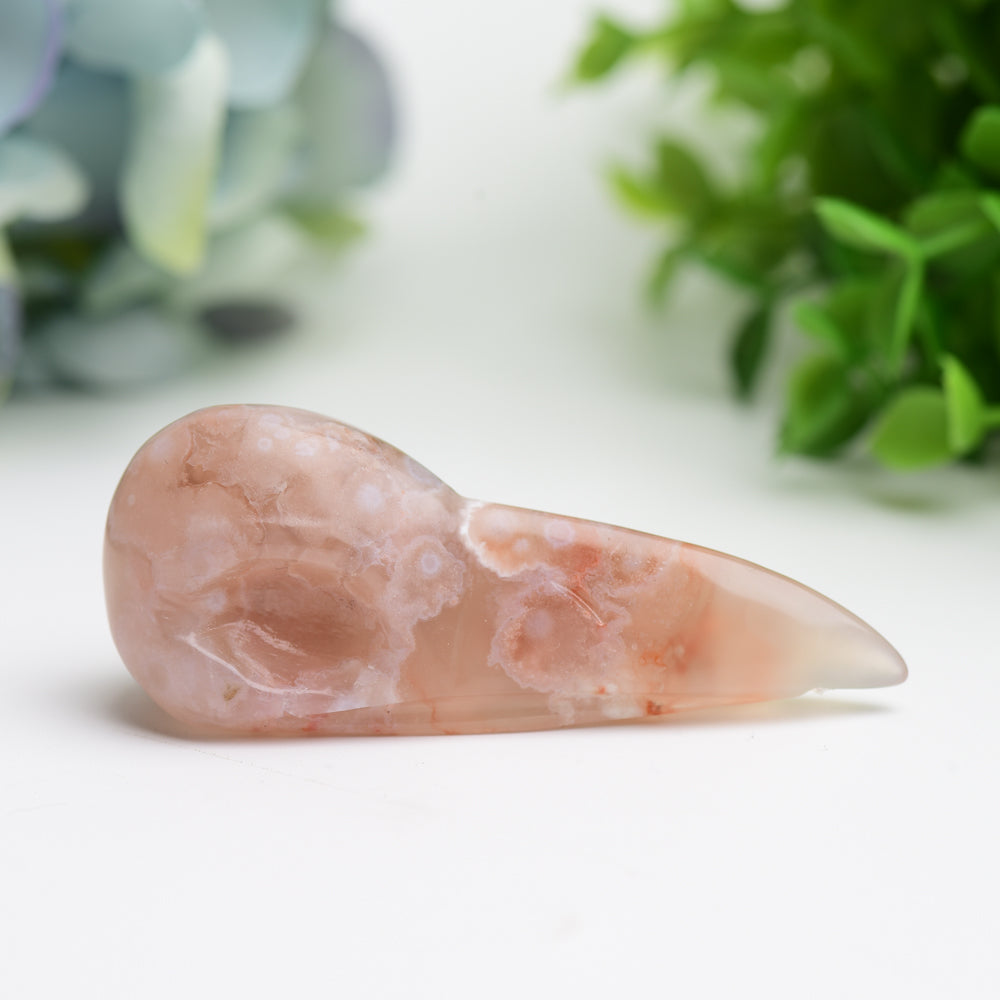 2.7"-3.0" Flower Agate Raven Skull Crystal Carving Bulk Wholesale Wholesale Crystals USA