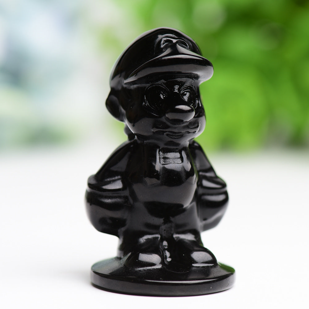 2.6" Black Obsidian Mario Crystal Carving Wholesale Crystals USA