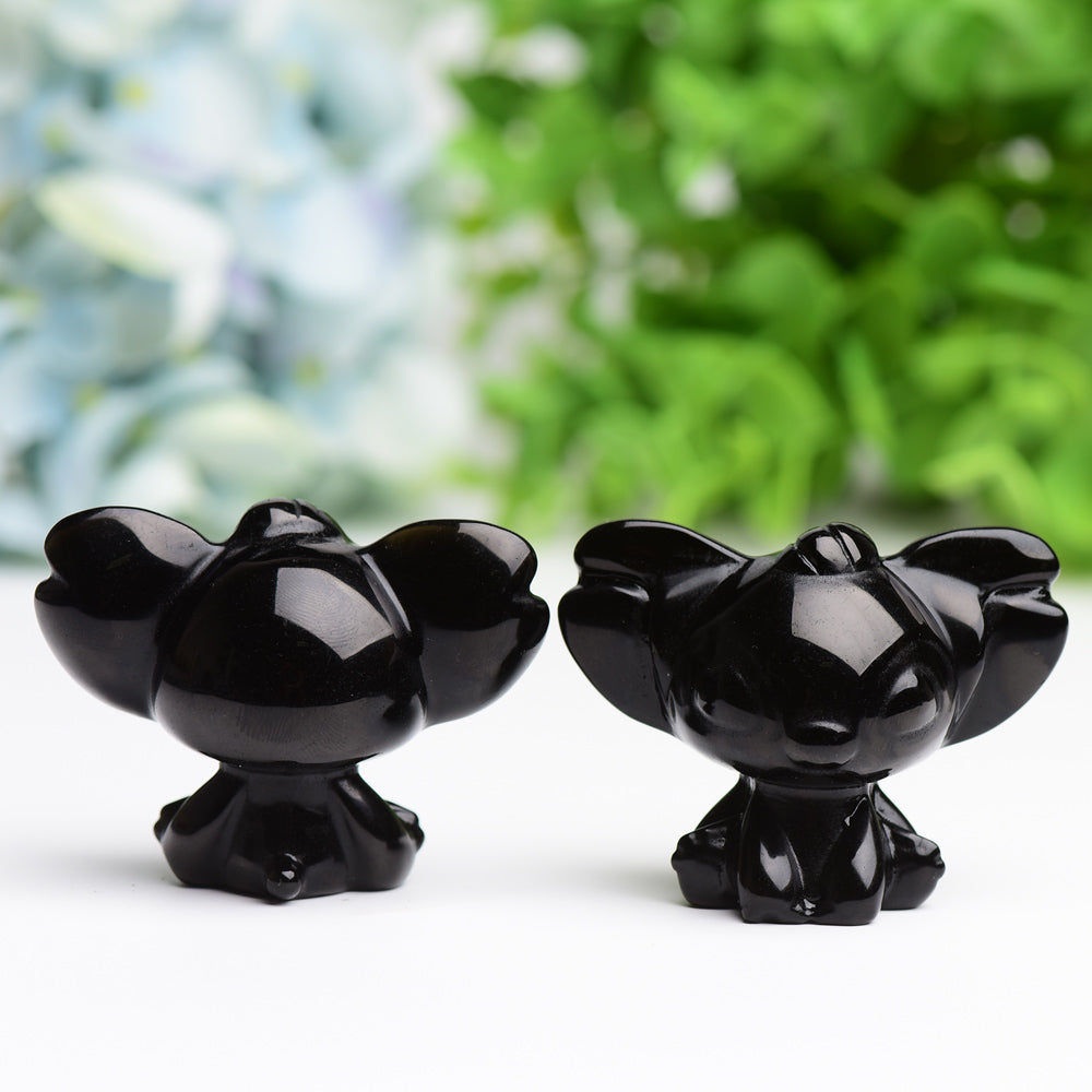 1.7" Black Obsidian Stitch Crystal Carving Wholesale Crystals USA