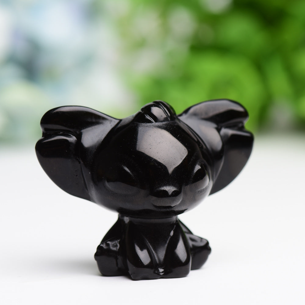 1.7" Black Obsidian Stitch Crystal Carving Wholesale Crystals USA