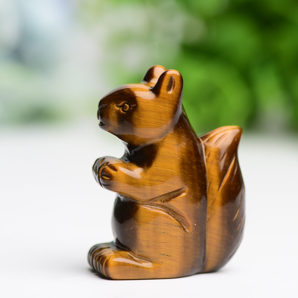 2.0" Tiger's Eye Squirrel Crystal Carving Wholesale Crystals USA