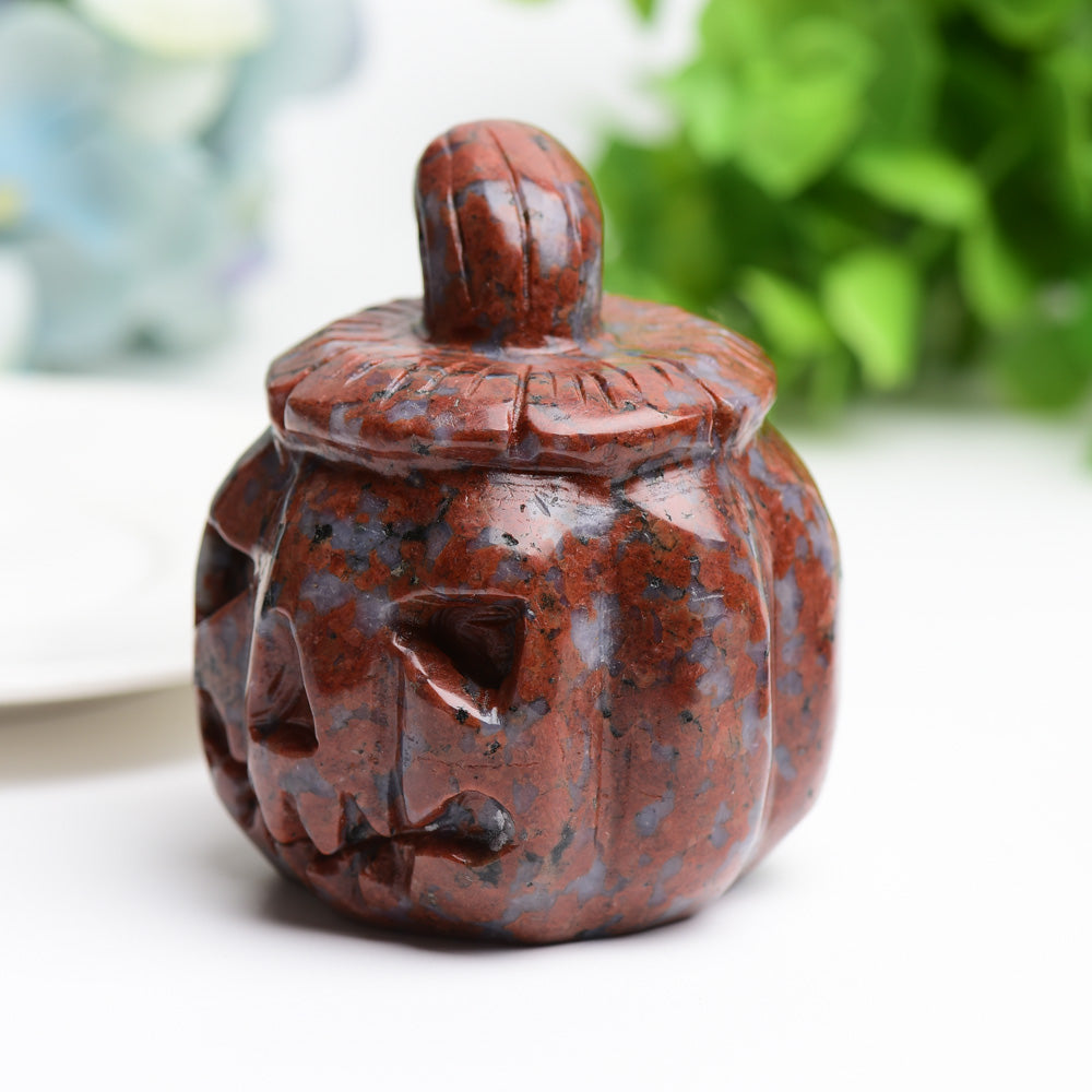 2.8" Sesame Jasper Pumpkin Crystal Carving for Halloween Bulk Wholesale Crystals USA
