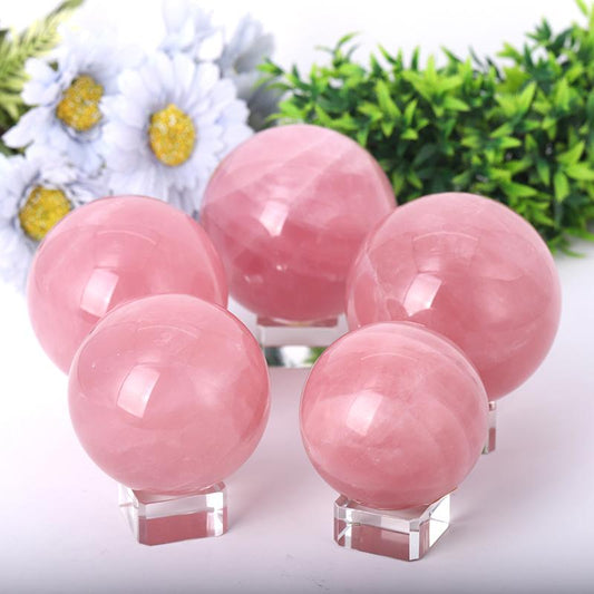 2.0"-4.5" Rose Quartz Sphere Wholesale Crystals USA