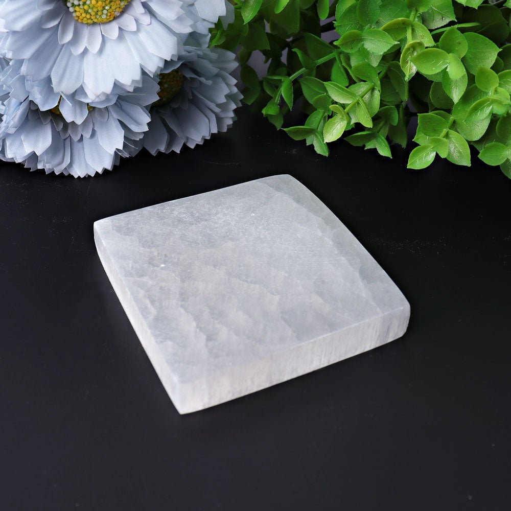 3" Square Selenite Coaster Wholesale Crystals USA