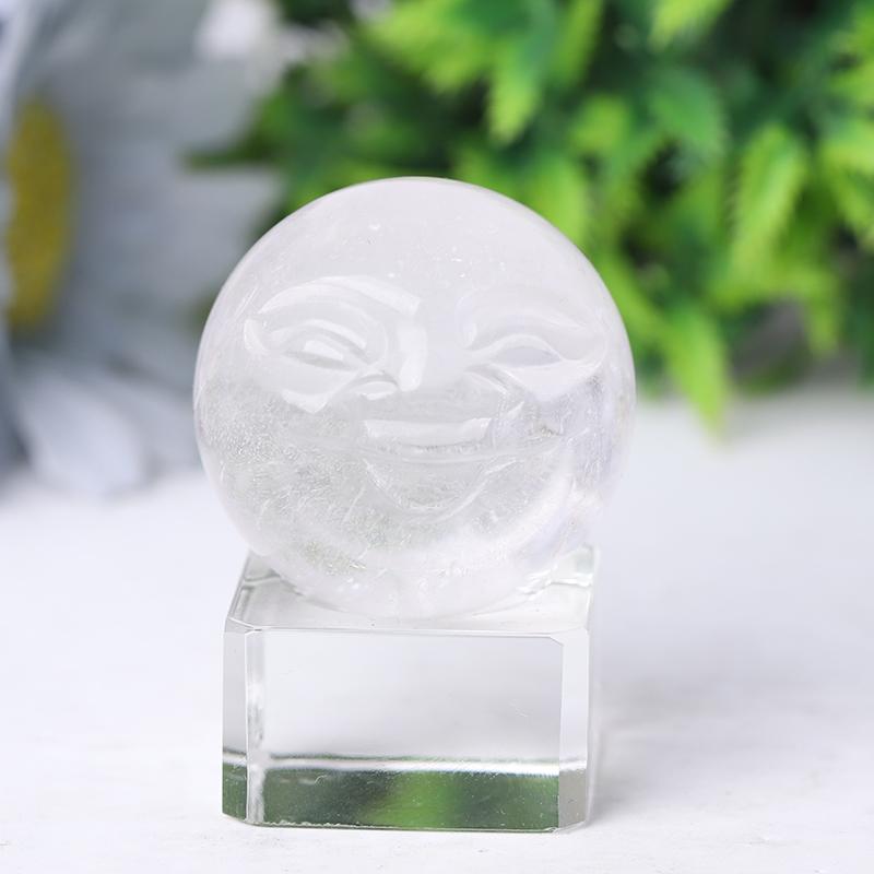 1.35" Smile Face Crystal Carvings Wholesale Crystals USA