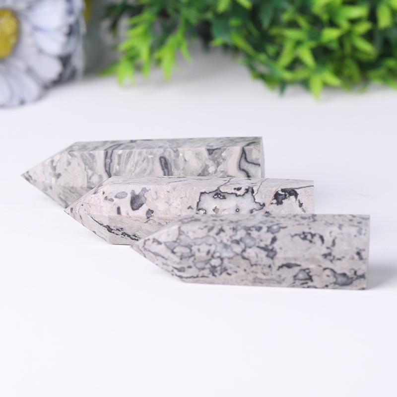 Wholesale Natural Picasso Jasper Point Crystal Tower Healing Stone for Feng Shui Decoration Wholesale Crystals USA