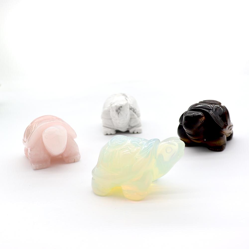 Hand Carved Rose Quartz Tortoise Animal Collectible Sculpture 1.5"(40mm) Wholesale Crystals USA